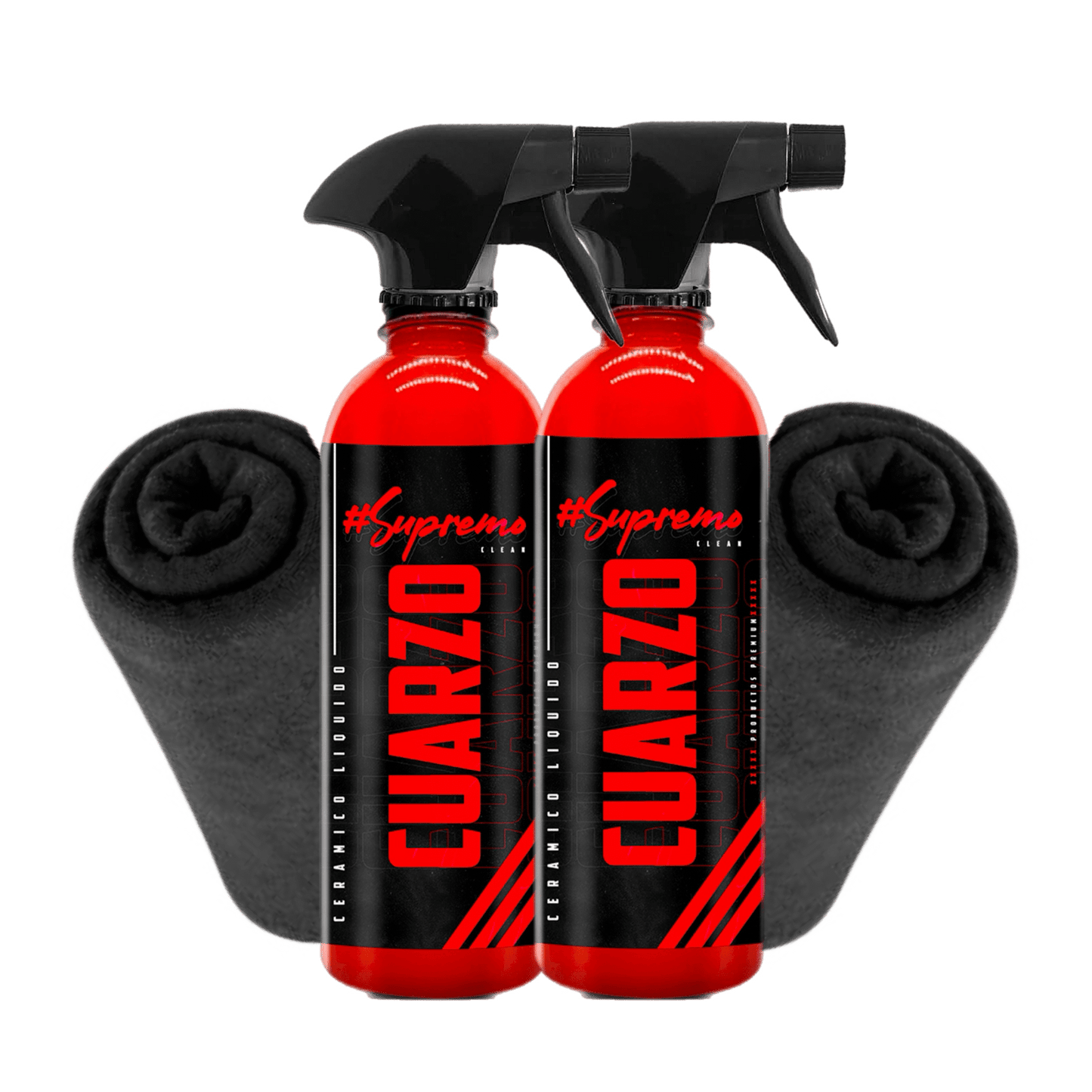 2 CUARZO DETALLADOR FINAL PARA AUTOS + MICROFIBRAS - Supremoclean
