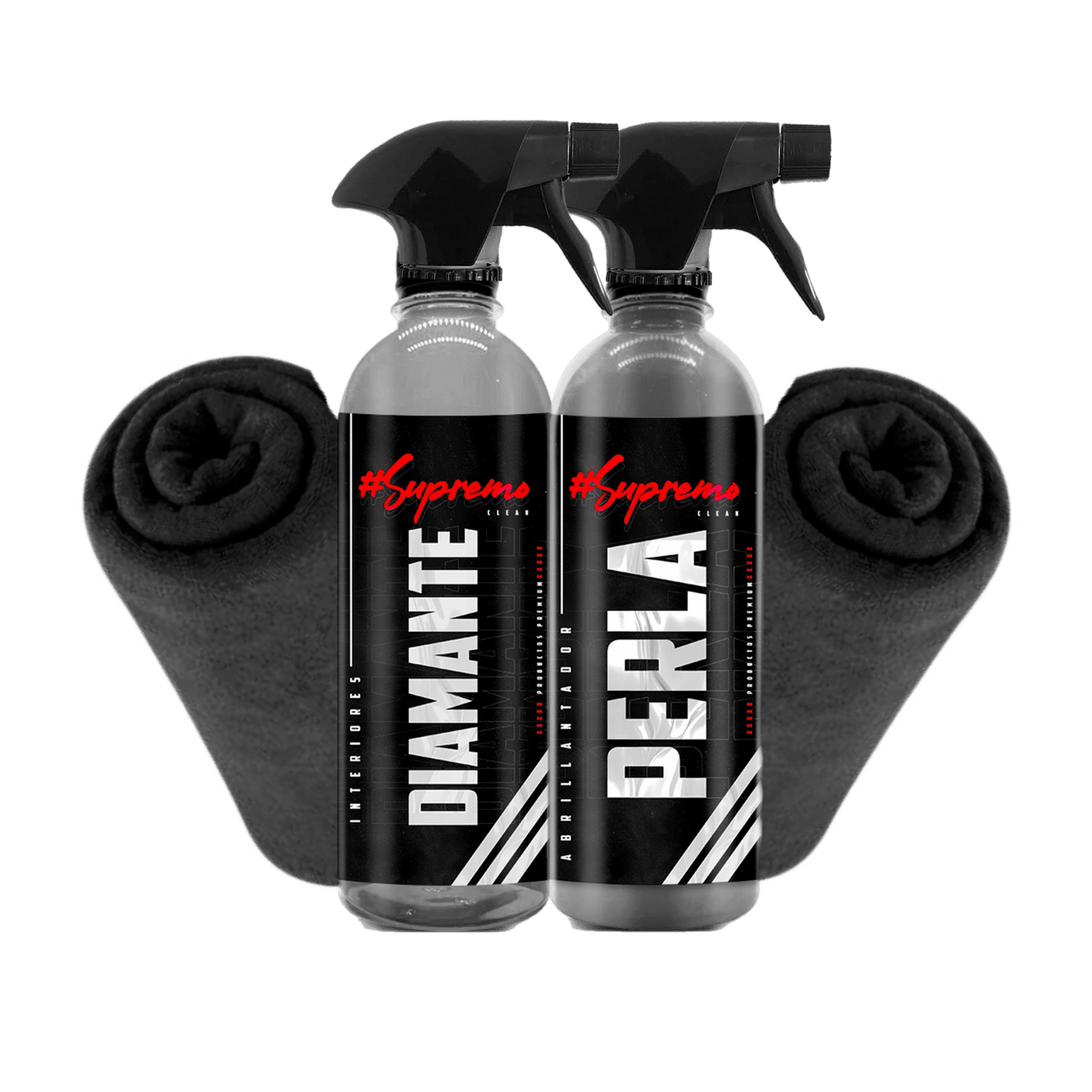 DIAMANTE LIMPIADOR Y DESINFECTANTE AUTOMOTRIZ + PERLA HIDRATADOR DE PLÁSTICOS Y MOLDURAS - Supremoclean