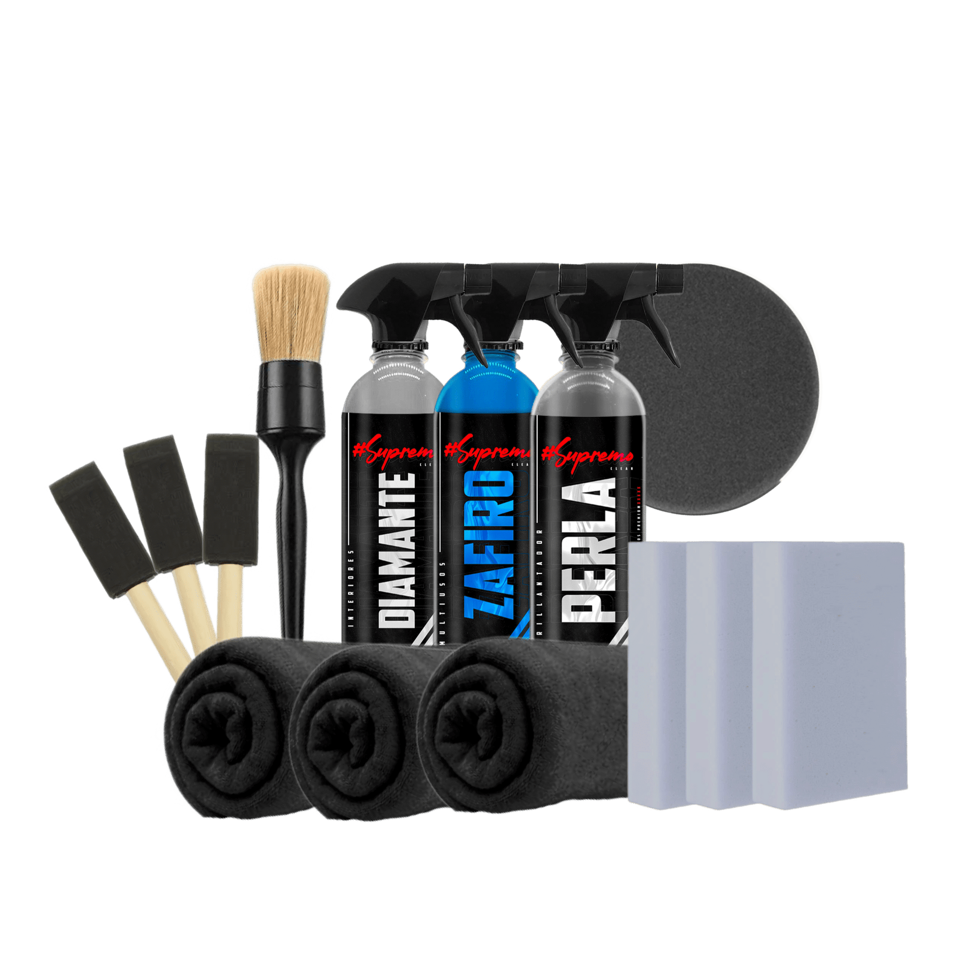KIT INTERIORES PARA DETALLADO DE AUTO - Supremoclean