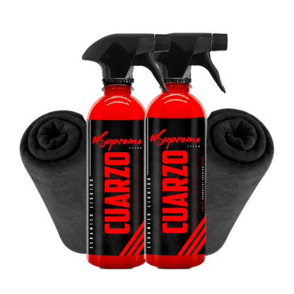 2 CUARZO DETALLADOR FINAL PARA AUTOS + MICROFIBRAS - Supremoclean