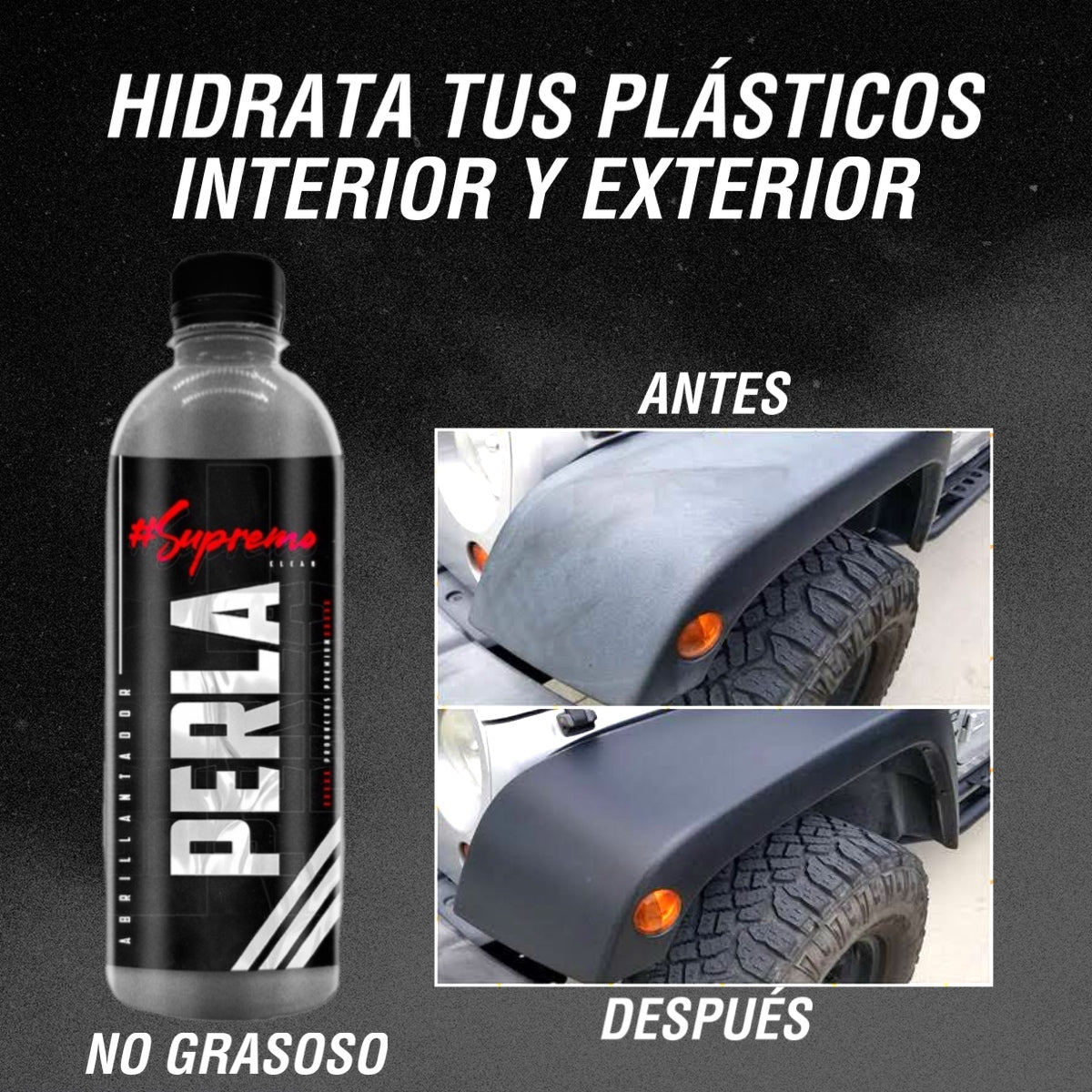 Supremocleanmx DIAMANTE LIMPIADOR Y DESINFECTANTE AUTOMOTRIZ + PERLA HIDRATADOR DE PLÁSTICOS Y MOLDURAS