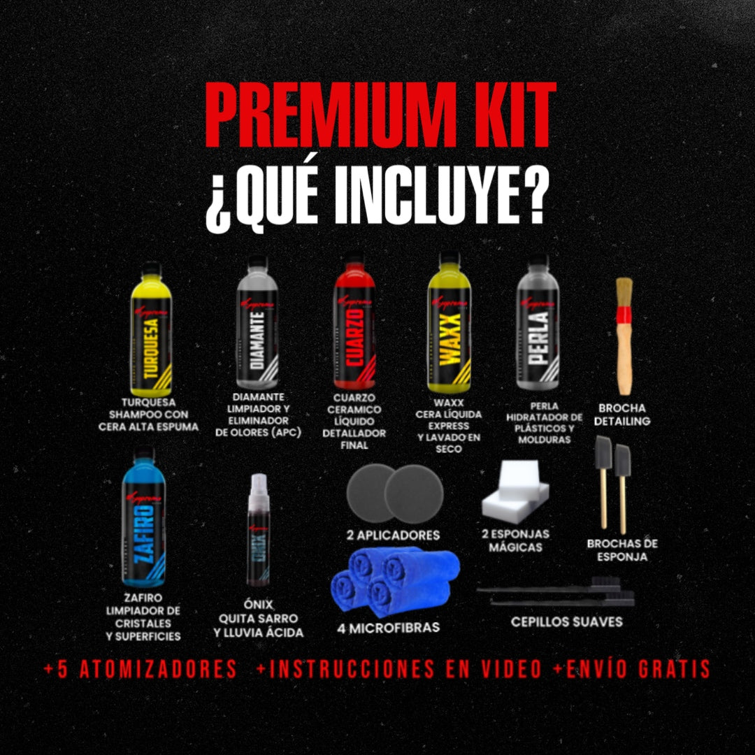 Supremoclean PREMIUM KIT DETALLADO AUTOMOTRIZ COMPLETO