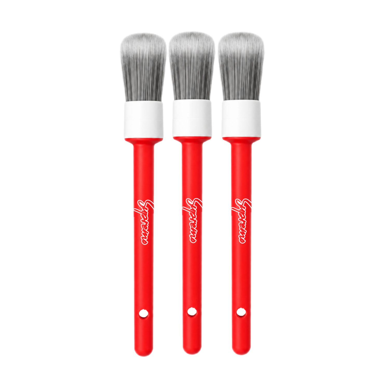 Set de 3 Brochas Detailing rojas SupremoClean.