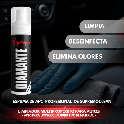 Diamante en Espuma – Limpiador APC para Interiores y Partes Delicadas | Espuma Activa de Alta Eficiencia - Supremoclean