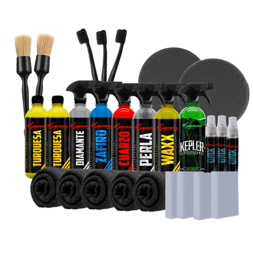 Golden Pack SupremoClean – Kit Completo de Detallado Automotriz Interior y Exterior Profesional - Supremoclean
