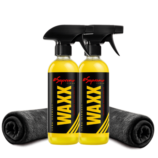 Kit 2 Waxx Cera Líquida + 2 Microfibras | Brillo Profundo y Larga Duración - Supremoclean