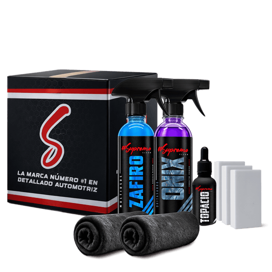 Kit de Limpieza y Tratamiento de Cristales para Auto | Brillo, Visión Clara y Protección Suprema - Supremoclean