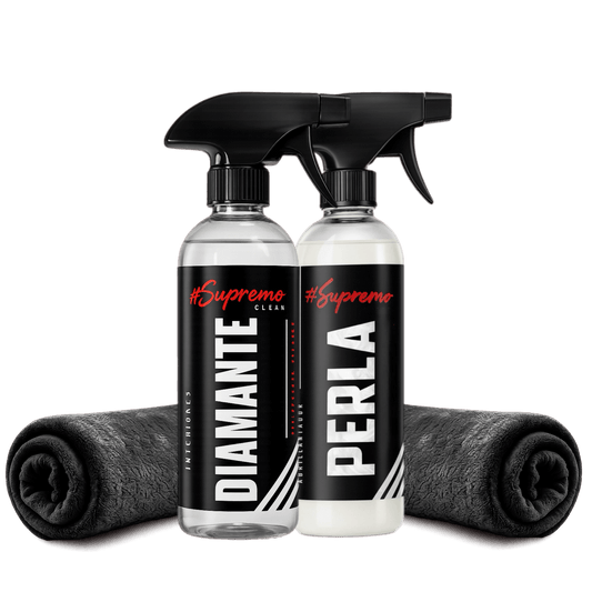 Kit Limpieza e Hidratación SupremoClean – Diamante + Perla + 2 Microfibras + 2 Atomizadores | Limpieza y Protección Profesional - Supremoclean