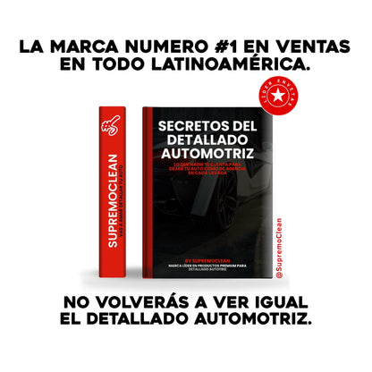 Ebook digital SupremoClean Secretos del Detallado Automotriz, guía profesional para limpiar, proteger y dar brillo a tu auto paso a paso.