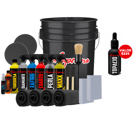 Premium Kit con Cubeta – Kit Profesional para Lavar Autos Completo. - Supremoclean