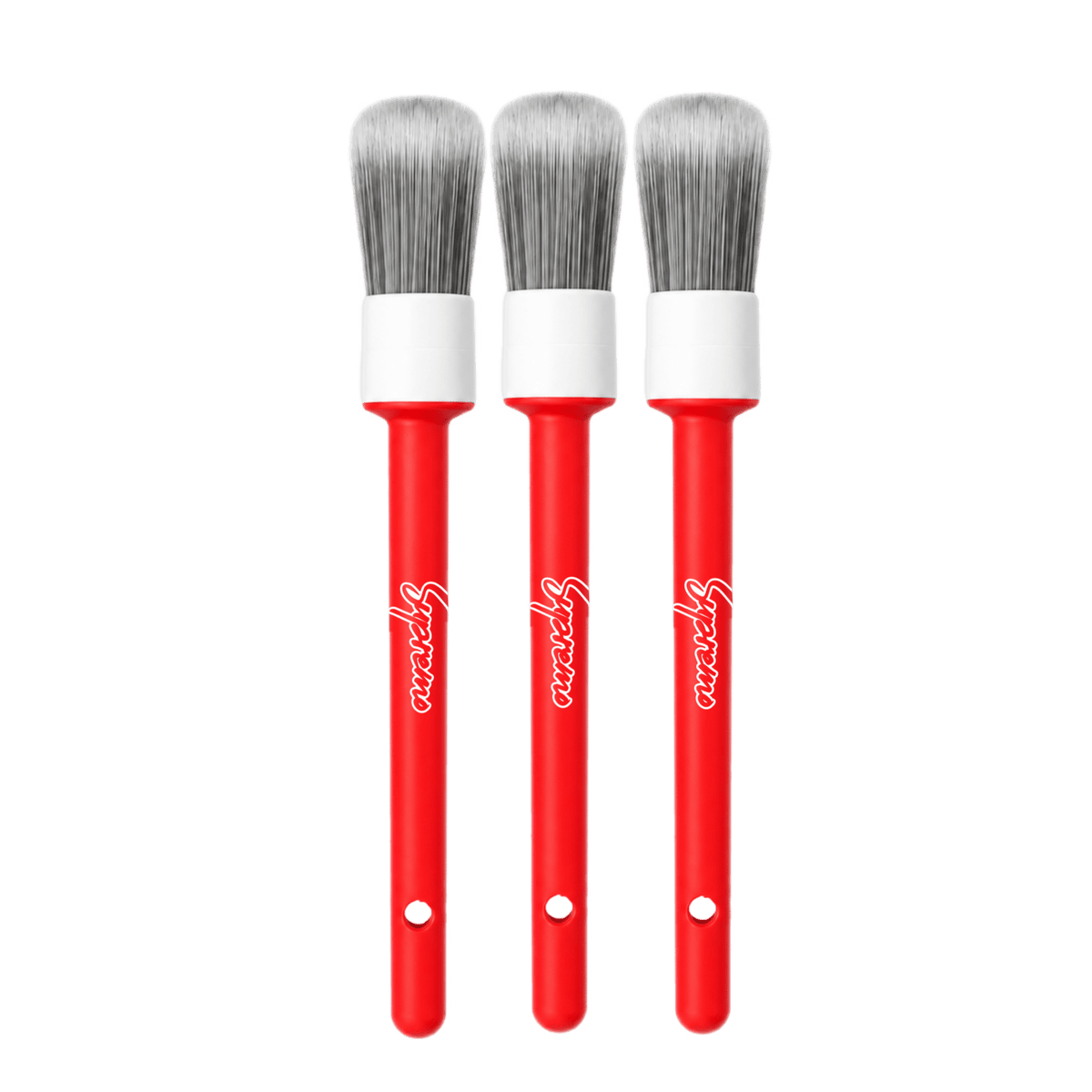 Set de 3 Brochas Detailing rojas SupremoClean. - Supremoclean