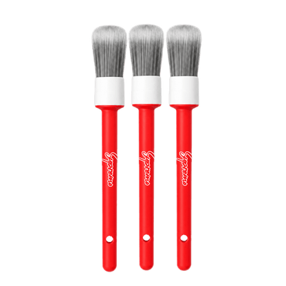 Set de 3 Brochas Detailing rojas SupremoClean. - Supremoclean