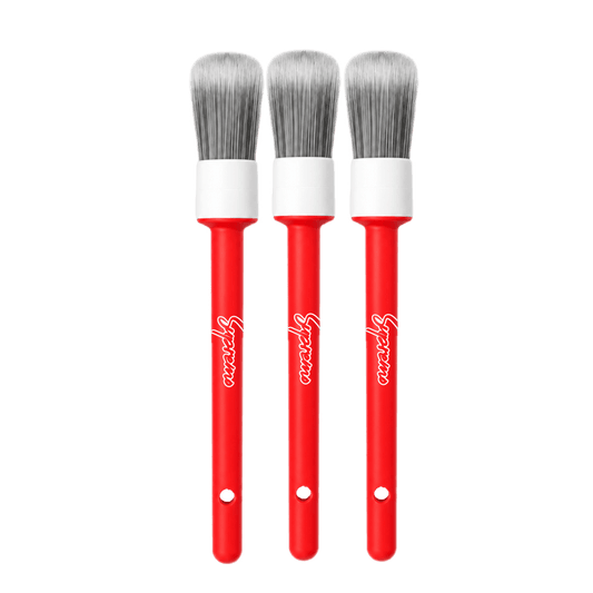 Set de 3 Brochas Detailing rojas SupremoClean. - Supremoclean