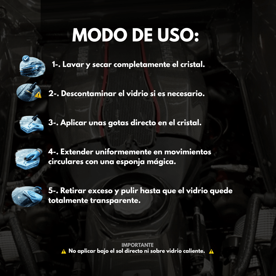 Topacio – Repelente de Lluvia y Sellador para Cristales Automotrices | Protección Hidrofóbica Duradera - Supremoclean