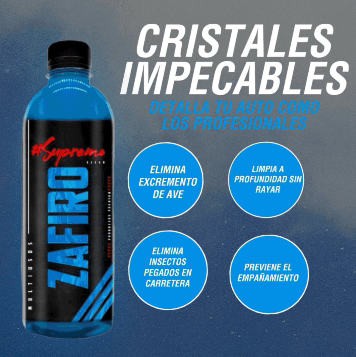 ZAFIRO (LIMPIADOR DE CRISTALES) AUTOMOTRIZ 2 LITROS - Supremoclean